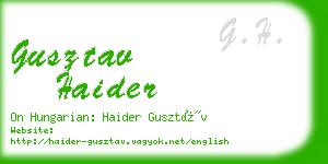 gusztav haider business card